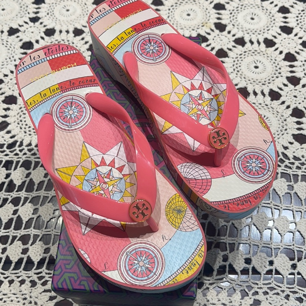 Tory Burch wedge flip flop